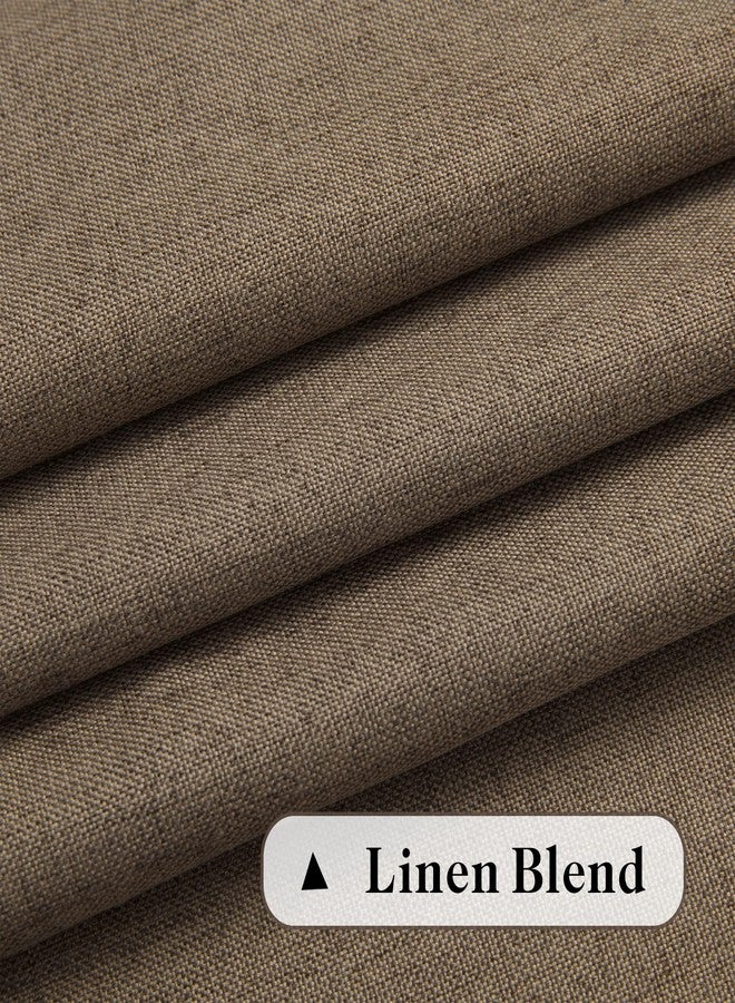 DONREN Natural Linen Blended Curtains - Back Tab Window Treatments Panels Drapes for Living Room/Bedroom, Light Filtering Semi Sheer (Set of 2, 50" x 84", Brown) - Image 4